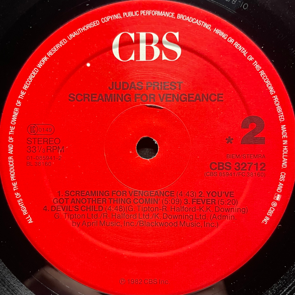 Judas Priest ‎– Screaming For Vengeance (Голландия 1986г.)