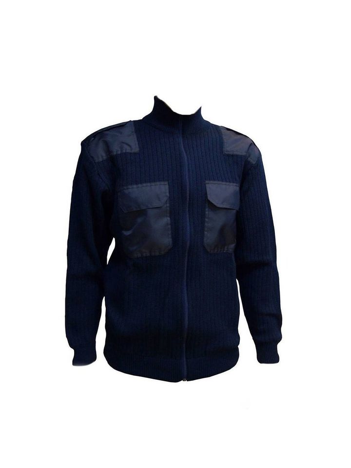 Куртка на молнии форменная с накладками п/ш (синяя)