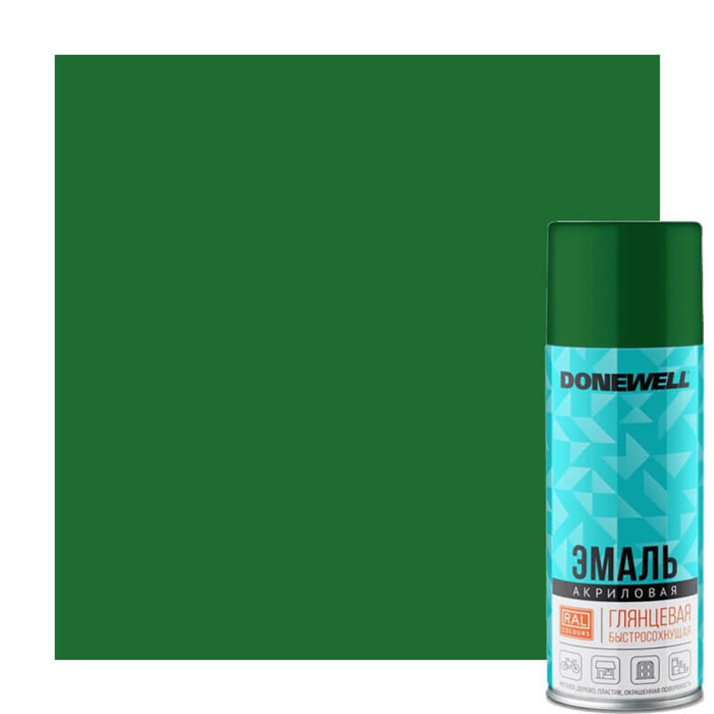 Эмаль DONEWELL универсальная акриловая RAL 6029 зелёная глянцевая