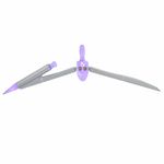 Готовальня BRAUBERG SCHOOL KIT, 9 предметов, циркуль 125 мм, чертежные принадлежности, лавандовый цвет, 210713