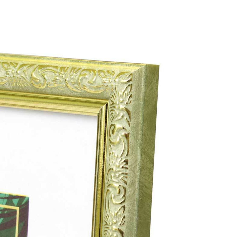 Фоторамка пластик 15х21 см Эрмитаж майско-зеленый с золотом