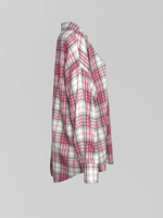 Рубашка One Peach 51 удлиненная в клетку с карманом на груди