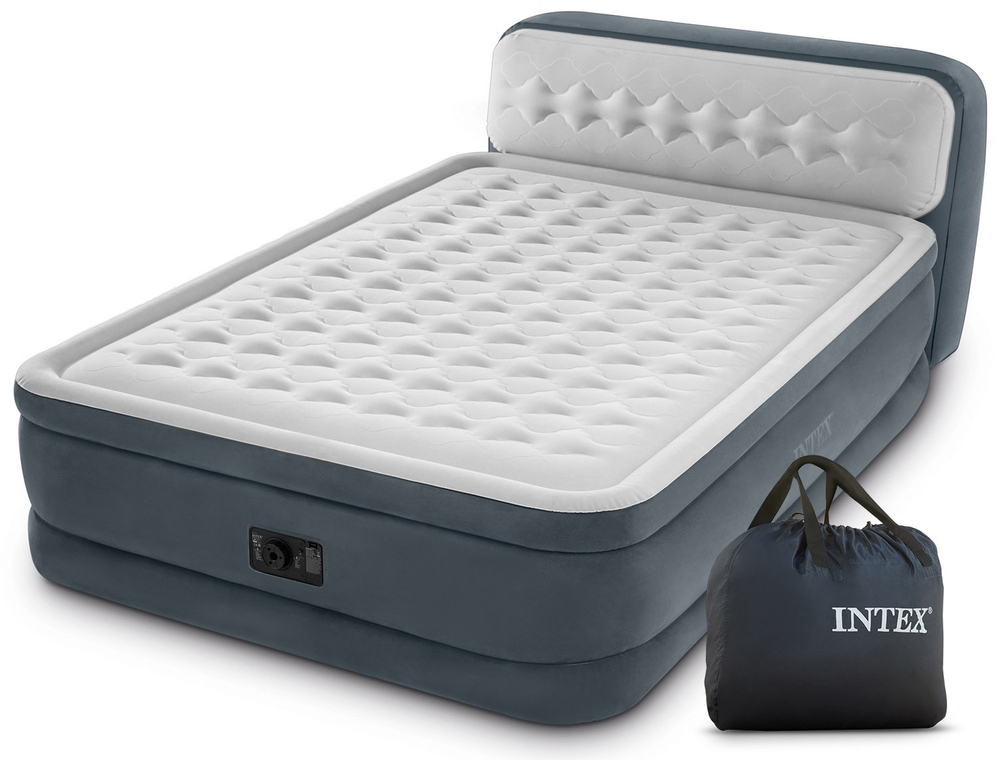 Надувная кровать Intex Queen Headboard Air Bed 64448, 152х236х86 см.