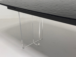Стол LAURITS 200 GREY, стекло BUBBLE  / Прозрачный каркас ®DISAUR
