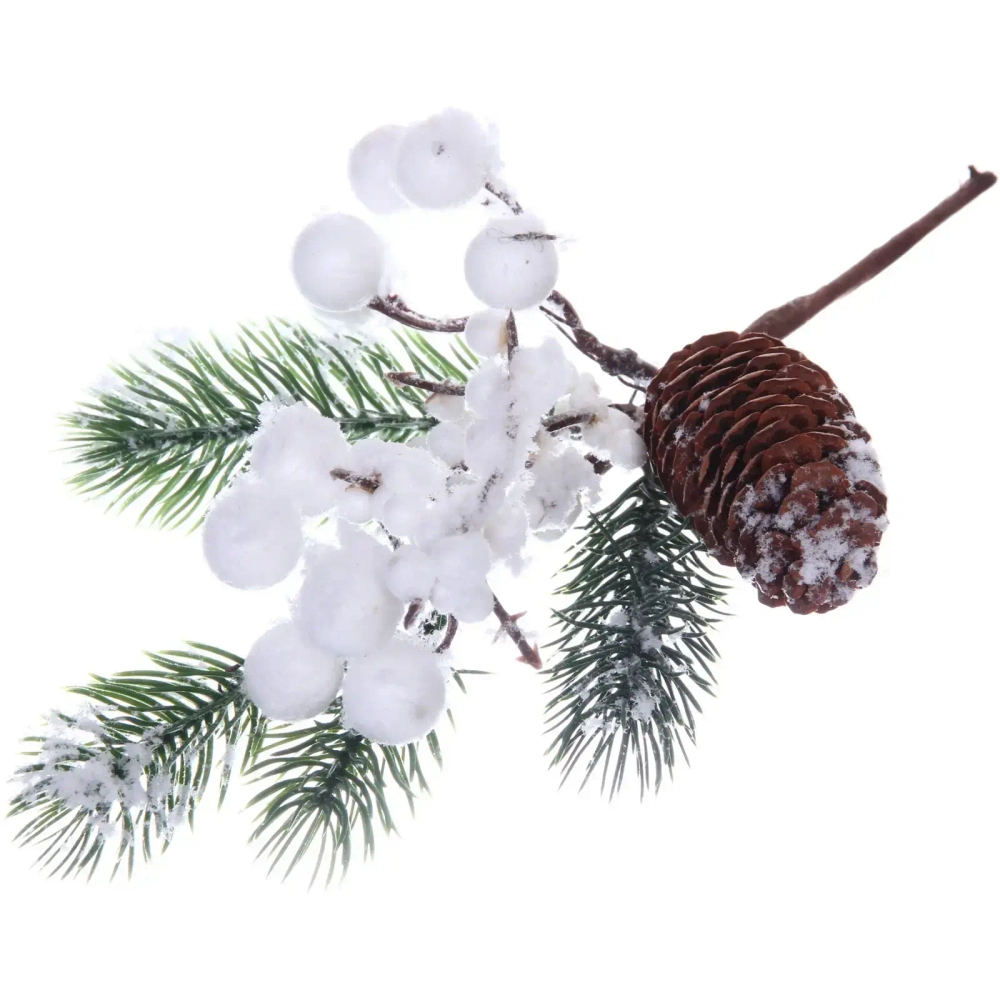Ветка хвойная «Волшебная зима» 24 см