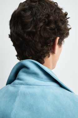 ZARA HARRY LAMBERT X DISNEY ЗАМШЕВАЯ КУРТКА, СИНИЙ