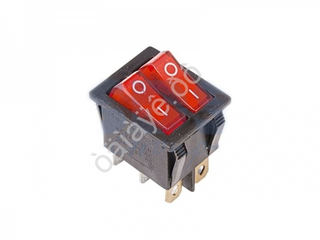 Клавиша-тумблер о/Двойная узкая 6конт Красная REXANT 362410