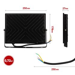 Прожектор светодиодный уличный ЭРА PRO LPR-062-0-65K-100 100Вт 6500K IP65 призма гарантия 3 года | Прожекторы PRO