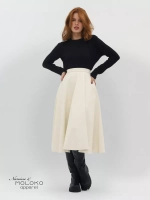 Юбка кожаная миди трапеция