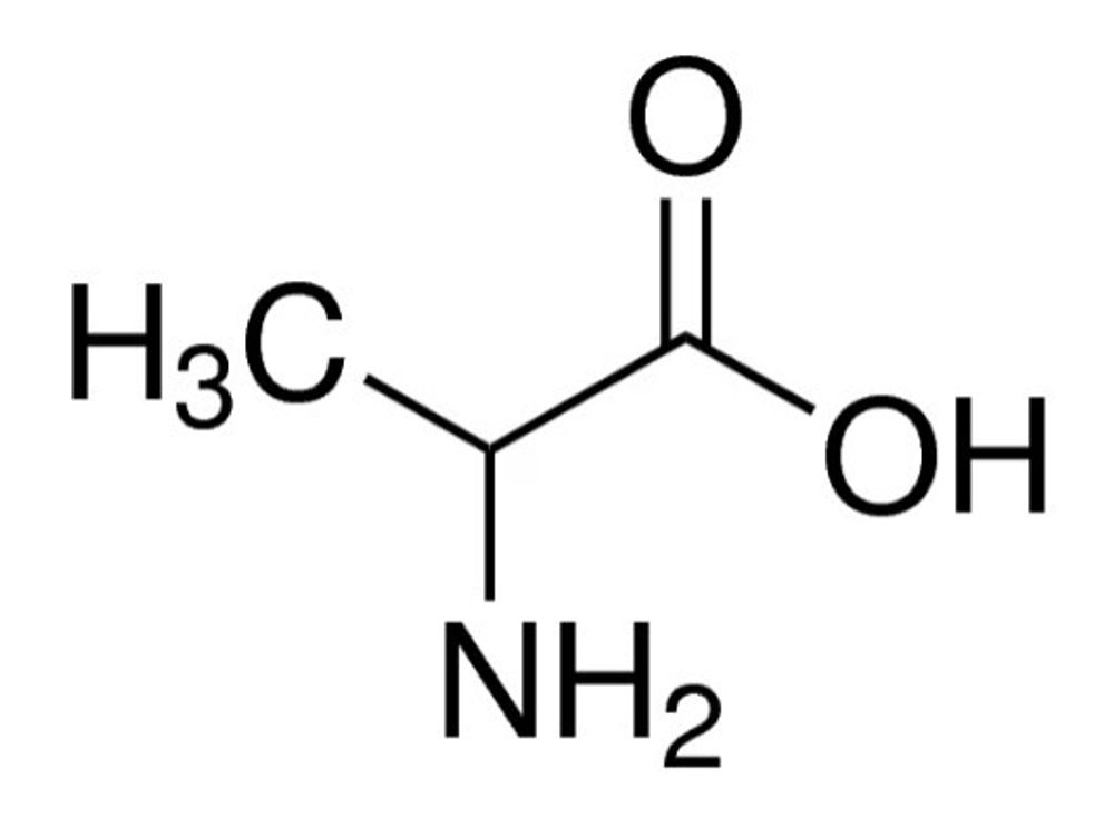 DL-альфа-аланин формула