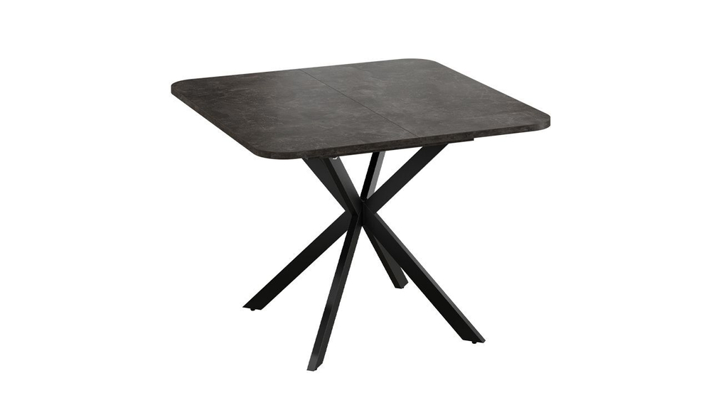 Стол кухонный обеденный раздвижной Черный муар/Дуб Крафт золотой 100(131)х100х75 см