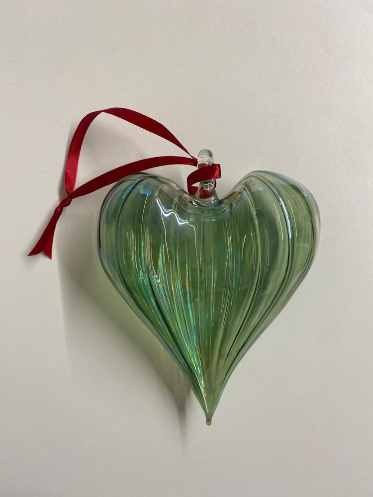 Ёлочная игрушка &quot;Сердце&quot; зеленое большое