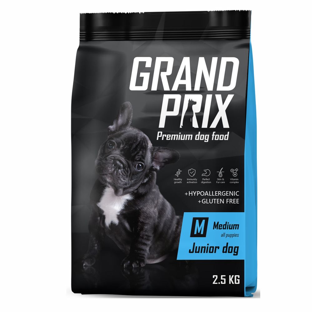 Сухой корм Grand Prix Medium Junior для щенков средних пород с курицей 2,5 кг
