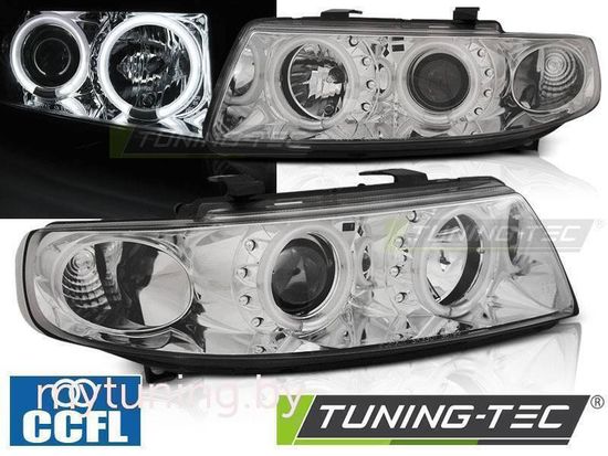 Передние фары Angel Eyes для Seat Leon 1M / Toledo 1M (99-05) CCFL Chrome