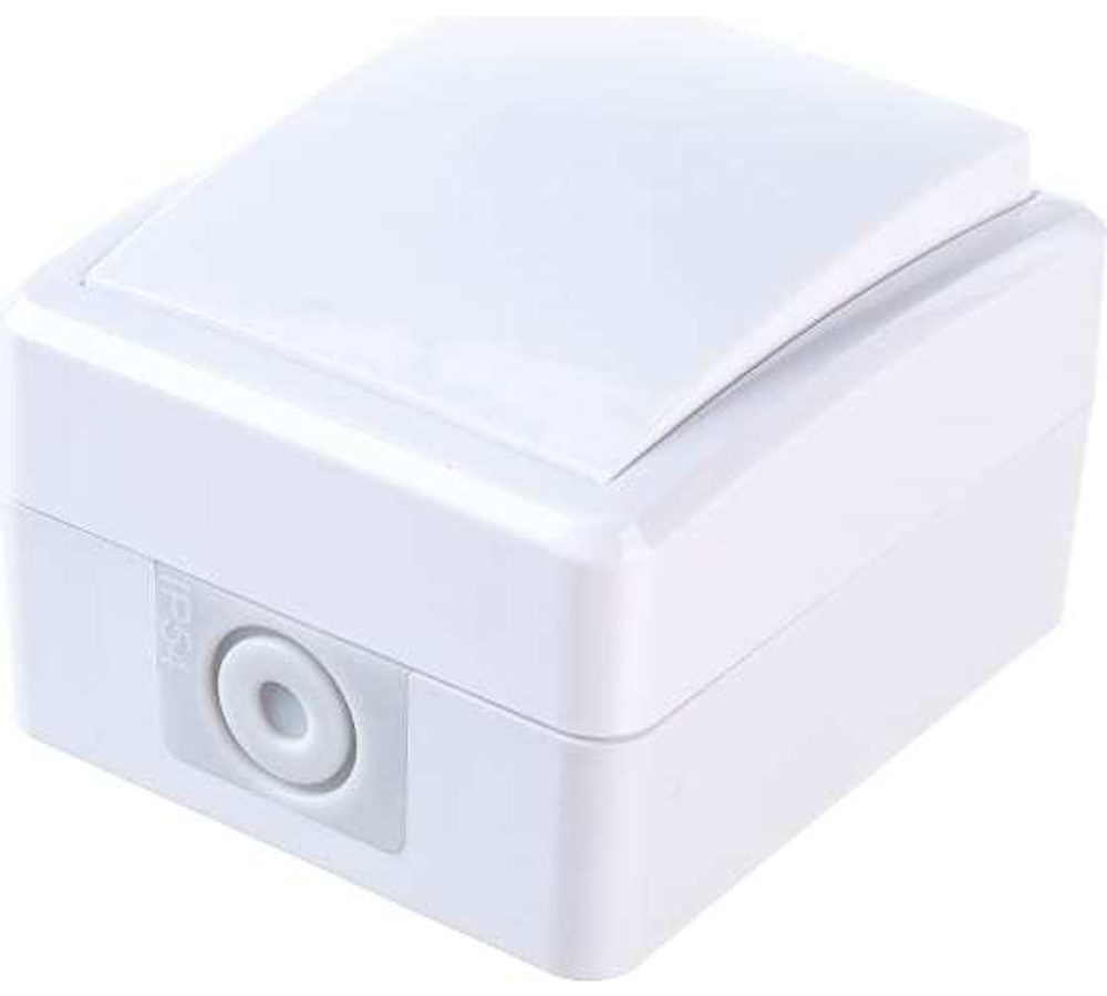 Выключатель 1-клавишный IP54, 10АХ-250В, белый Эксперт ЭРА