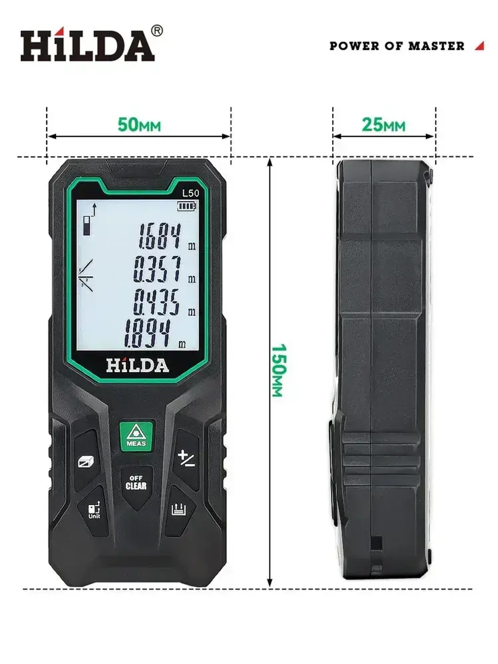 Лазерный дальномер , Зелёный свет,50м 2.0 мм,Доступно на открытом воздухе