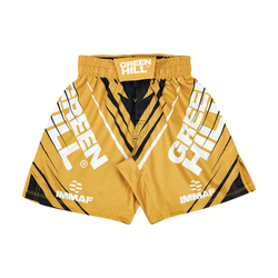 MMI-4022w Шорты MMA SHORT IMMAF approved женские черно-золотой