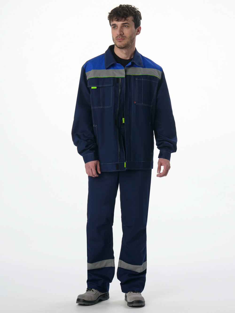 Костюм Флофт-1 СОП (тк.Смесовая,210) брюки, т.синий/васильковый