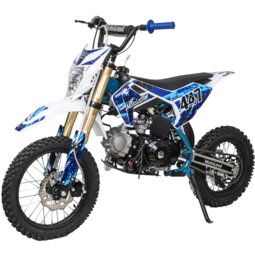 Питбайк Motoland TCX125 E 14/12 + фара синий