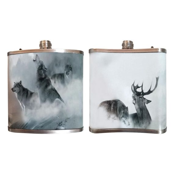 Фляжка Helios Волки 210 мл  (HS-F-W-A19-1)