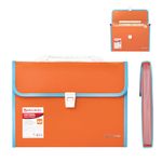 Папка-портфель пластиковая BRAUBERG "JOY", А4 (330х245х35 мм), 13 отделений, с окантовкой, оранжевая, 227975