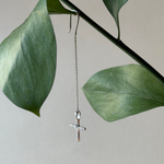 моно-серьга длинная cross tiny