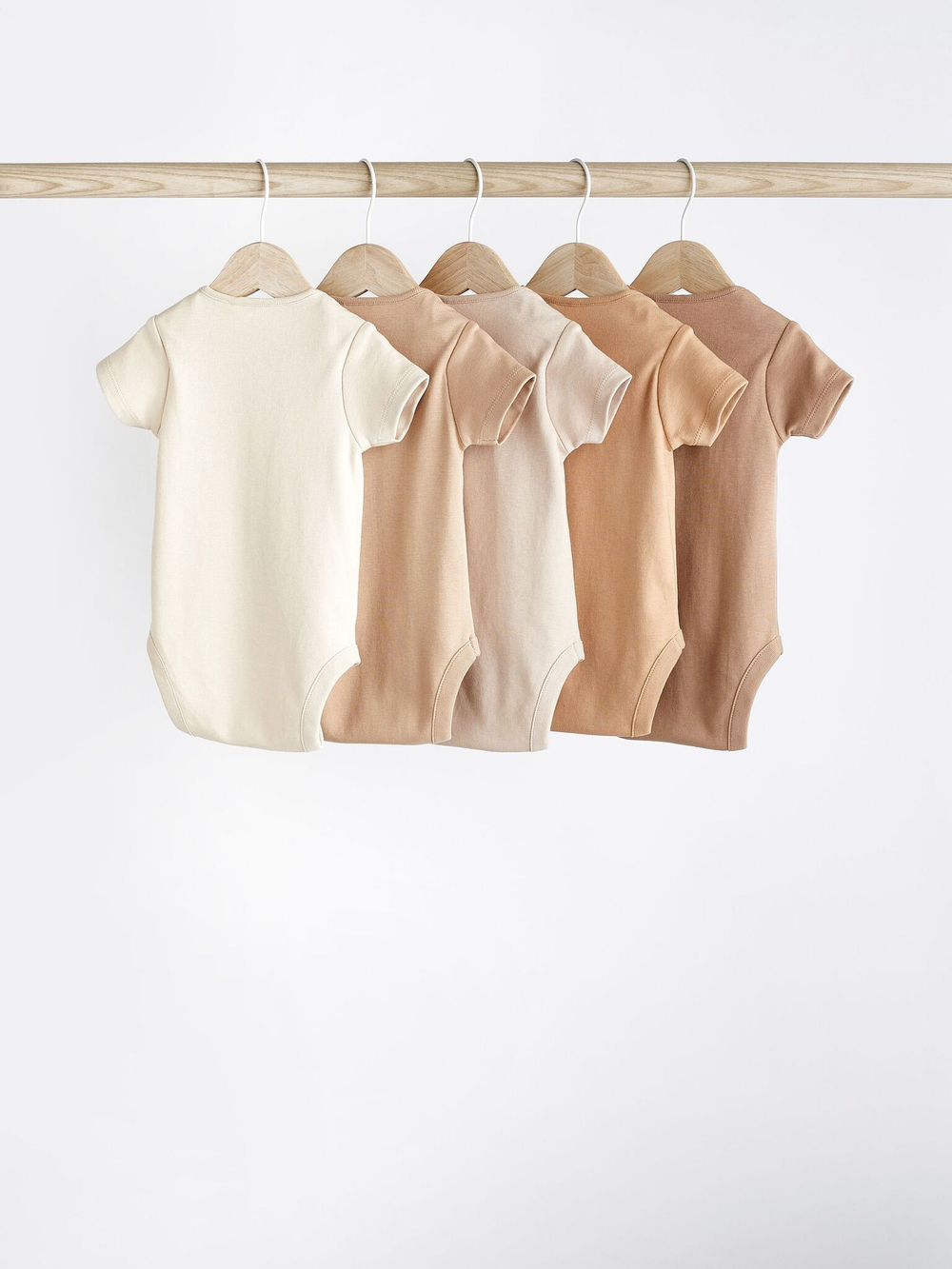 Боди с коротким рукавом для малышей Next 905-558, 5 шт., Бежевый, Коричневый