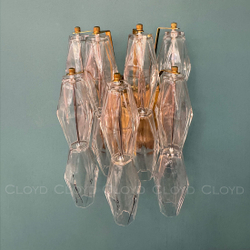 Бра Cloyd CALCUTTA W1 / выс. 37 см - латунь - прозрачн.стекло (арт.20485)