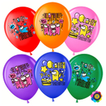 Воздушные шары Волна Веселья с рисунком С Днем Рождения Игра Среди Нас, 25 шт. размер 12" #711474