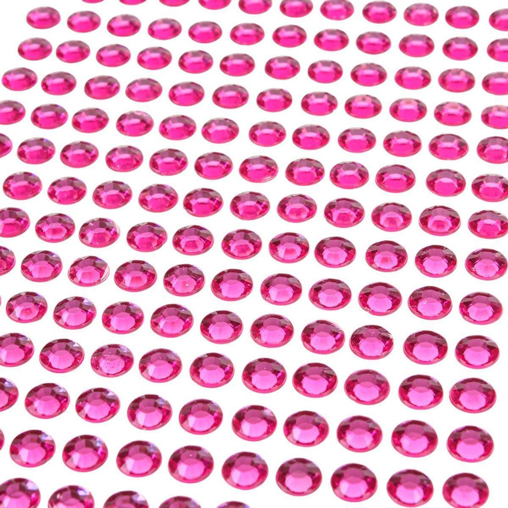 Наклейки Стразы, круглые, 22*10см, розовые