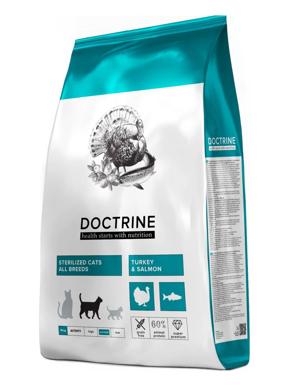 DOCTRINE (Доктрин) Сухой корм для кошек для стерилизованных кошек и кастрированных котов, индейка/лосось