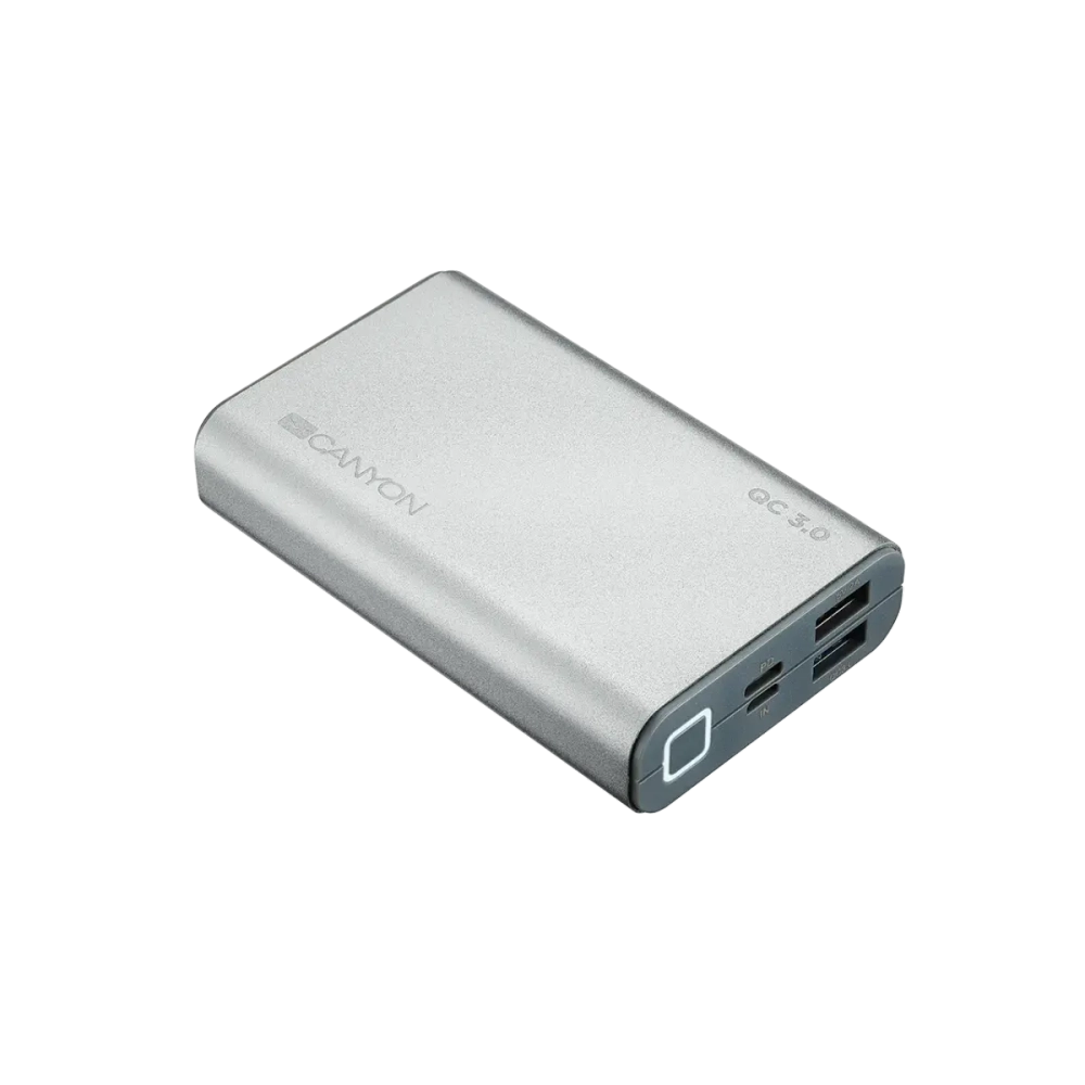 Внешний аккумулятор Canyon Li-Pol 10000mAh (CND-TPBQC10S) (серебристый)