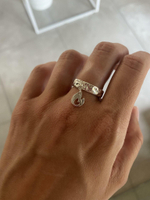 кольцо фактурное c подвесом огонь