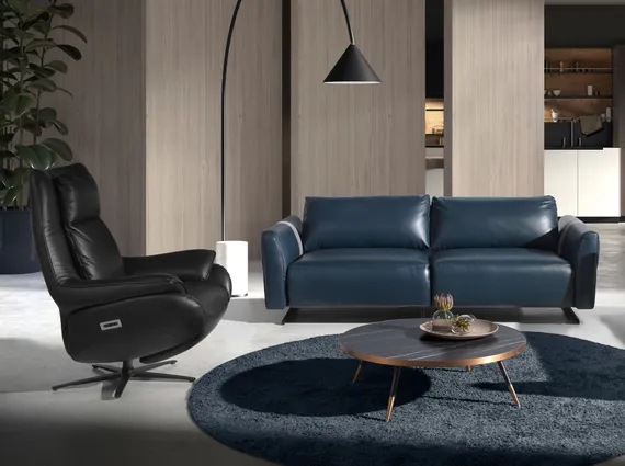 Кресло с реклайнером Angel Cerda 5124, черная кожа