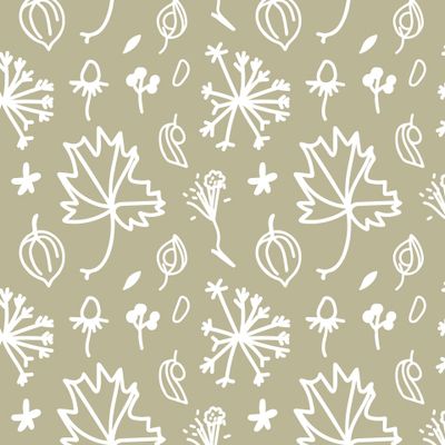 Бесшовный принт c осенней ботаникой