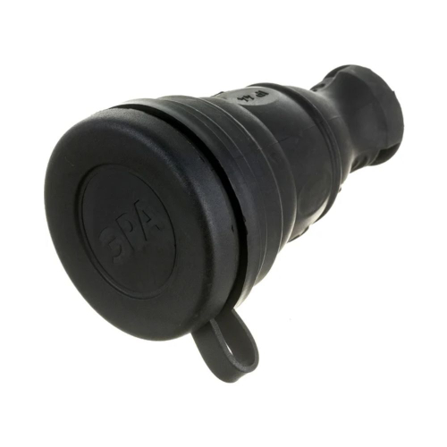 ЭРА Штепсель (разъём) гнездо каучук с крышкой R8-B 2P+PE 1х16А 220-240V черный IP44 4745 Турция