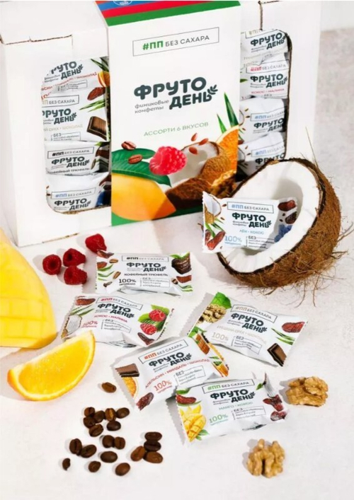 Финиковые конфеты ассорти / 6 вкусов / 450 г / ТМ Фрутодень