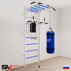 Шведская стенка Sv Sport 5461 (Турник рукоход/Брусья/Канат/Трапеция/Цепь/Мешок 15кг)