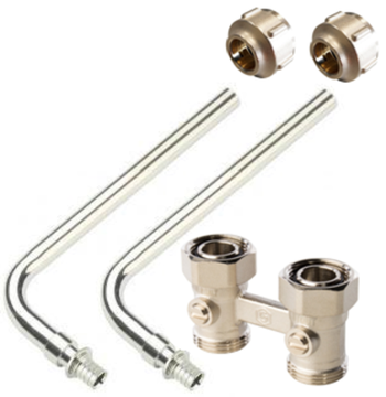 Трубка Stout Г 16/250 (2 шт) + Узел Stout «Прямой» + Соединение Stout G 3/4" (2 шт)