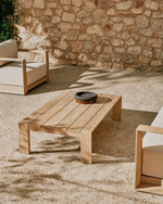 Журнальный столик Ambra из акации со светлой отделкой 82,5 x 140 см