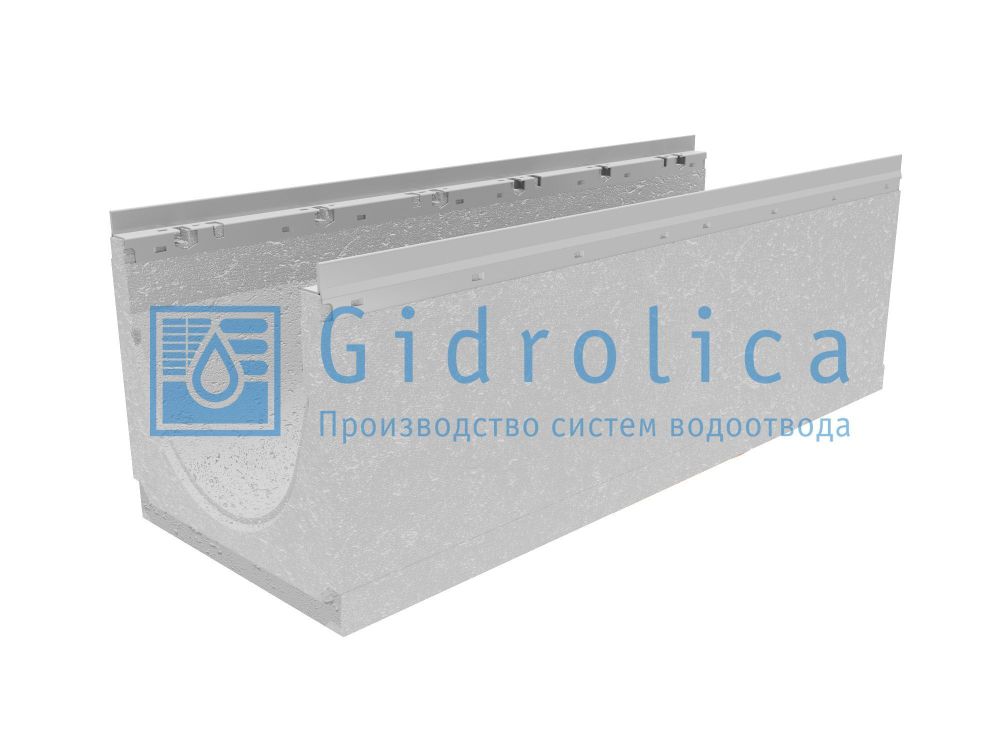 Лоток водоотводный бетонный коробчатый (СО-300мм), с оцинкованной насадкой КU 100.36,3(30).29,5(23) - BGU-Z, № 0