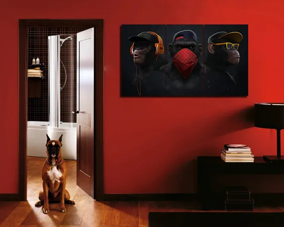 Модульная картина "Современные обезьяны"