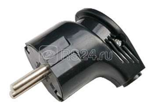 Вилка IN HOME угловая с з/к 4210 16А черная