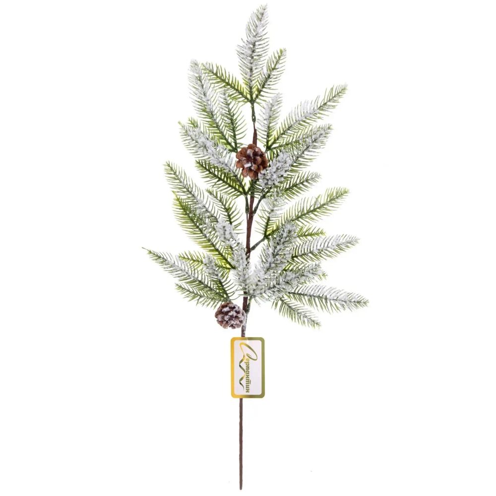 Ветка декоративная «Еловая зима» 64 см