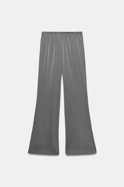 ZARA АТЛАСНЫЕ БРЮКИ НА ШНУРКЕ, ЦЕМЕНТНЫЙ