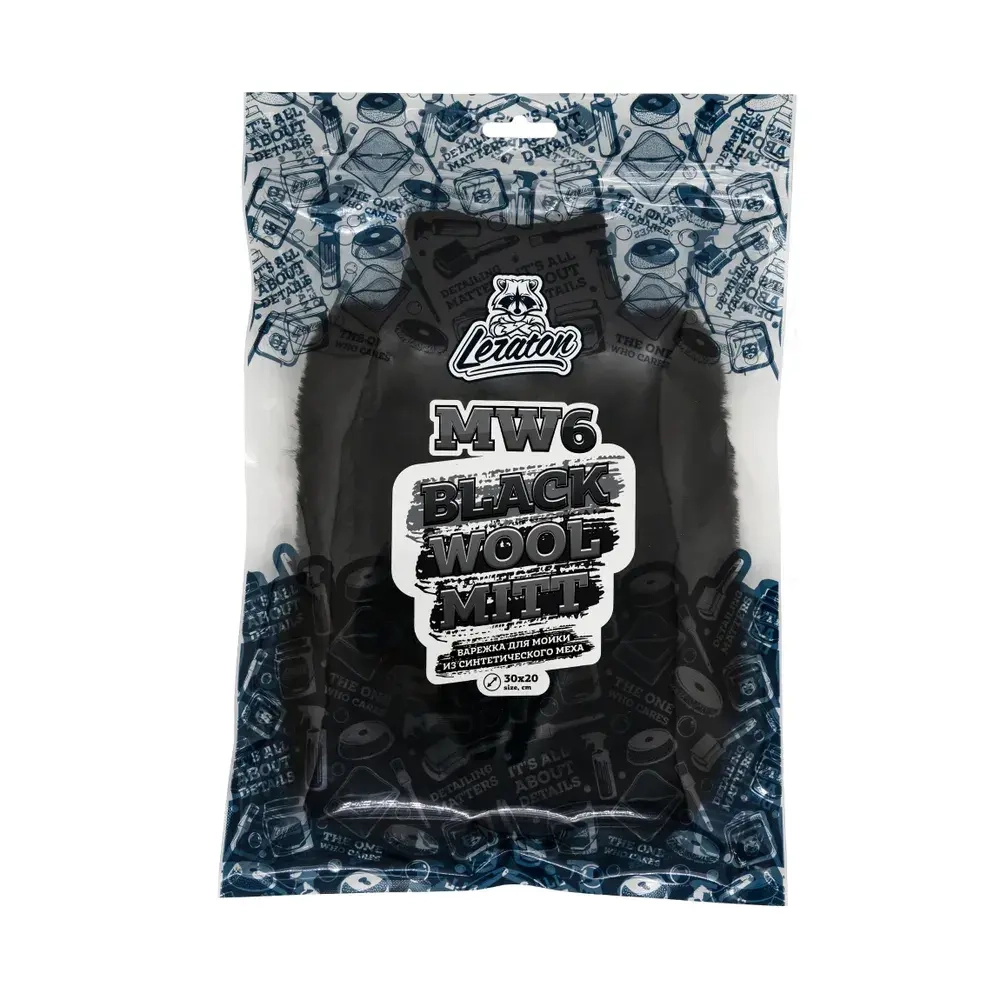Leraton Варежка из искусственного меха BLACK WOOL MITT MW6
