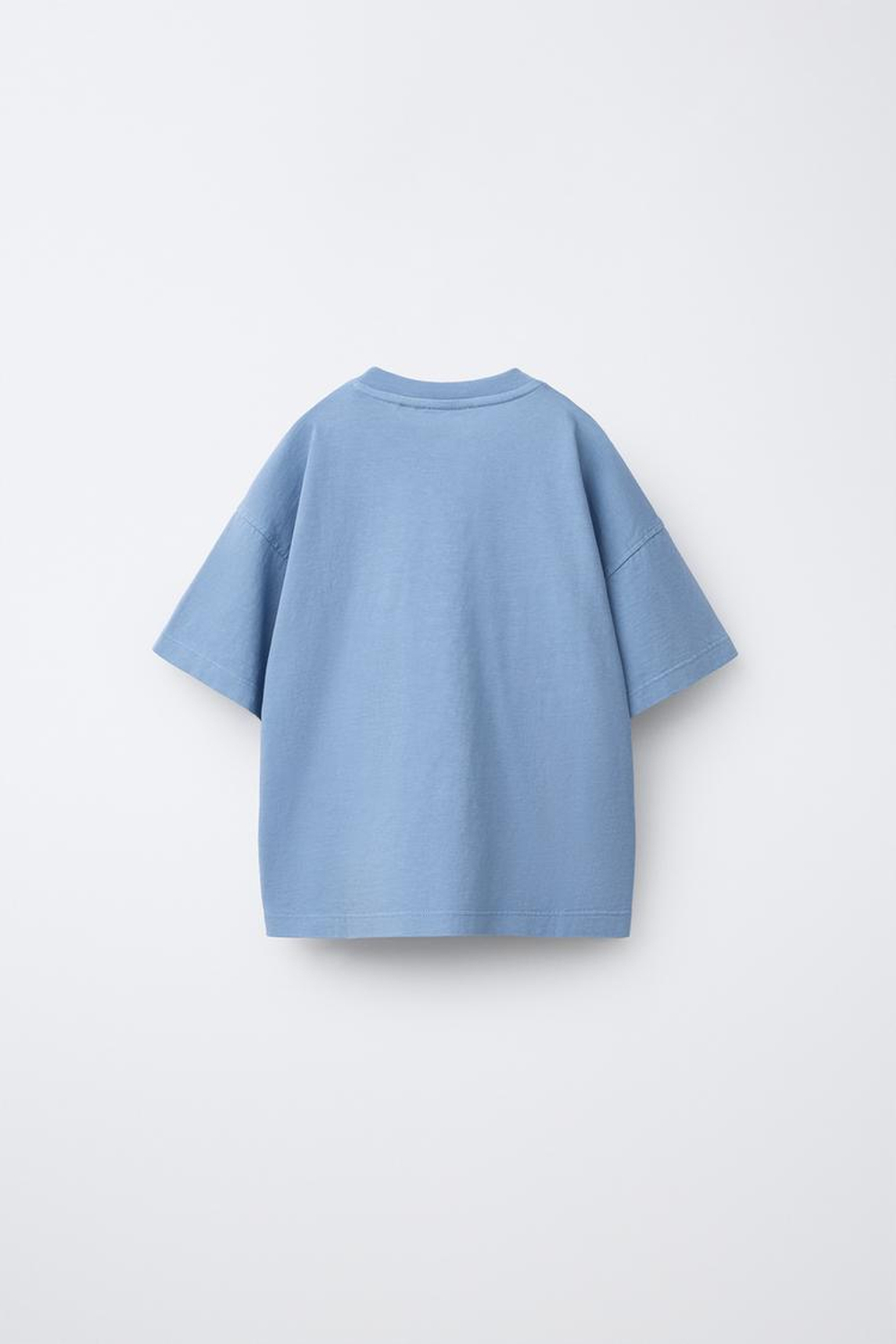 ZARA ОДНОТОННАЯ ФУТБОЛКА, ГОЛУБОЙ