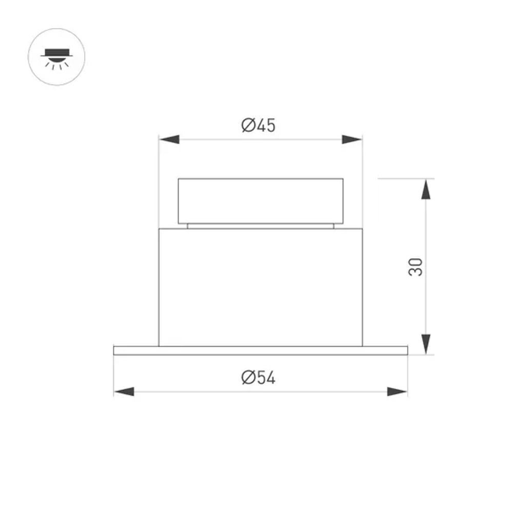 Светильник MS-GLORY-BUILT-R54-5W Warm3000 (NI, 38 deg, 230V) (Arlight, IP54 Металл, 5 лет) 047289