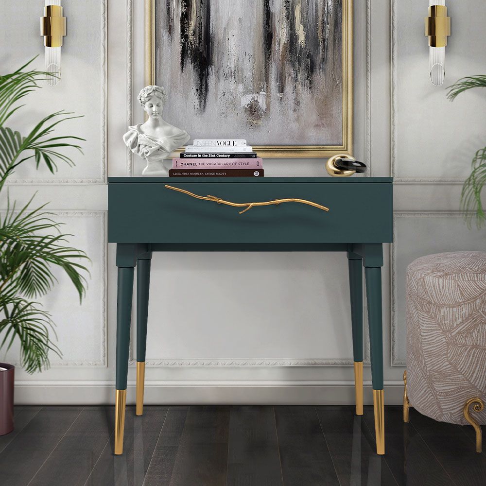 Консоль Арт Колор matte Стайл Голд Зеленый бирюзовый матовый