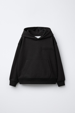 ZARA КОМПЛЕКТ ИЗ ТОЛСТОВКИ И БРЮК-ДЖОГГЕРОВ, ЧЕРНЫЙ